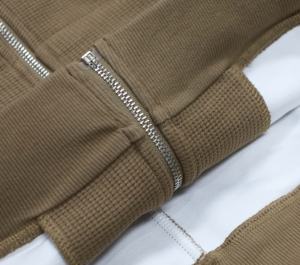 Sweat à capuche vintage 100 % coton respirant en tissu éponge à fermeture éclair, coupe ample, pour homme, collection automne - Product Image 6