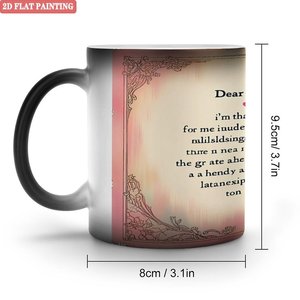 Heat Reveal Novelty Mug Frosted Black 11oz <b>Ceramic</b> Color Changing Coffee <b>Cup</b> - Product Image 1
