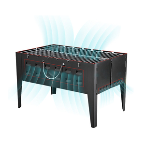 Rectangle churrasqueira a carvao Noir Alimentaire Cuisson Barbecue grill Pliant Charbon de bois barbecue Grills Extérieur - Product Image 3
