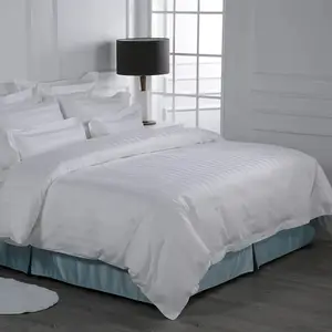 100% Cotton White Luxury Sheets Hotel Room Bedding