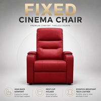 Fauteuils de cinéma commerciaux ergonomiques à dossier haut et en cuir technique résistant aux rayures, avec porte-gobelets profonds, pour mobilier de maison