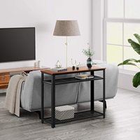 2023 Table basse en fer forgé pour couloir en bois bon marché avec rangement