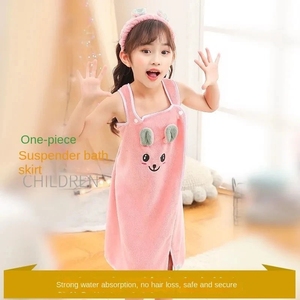 Fascia per capelli con gonna asciugamano da bagno per bambini di alta qualità adatta per essere indossata da bambini più grandi In accappatoi 3-15 <span class=keywords><strong>anni</strong></span> assorbente - Product Image 6
