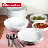 Wholesale Custom Glass Dinnerware Set Opal glassware Charger Plates and Bowls Set