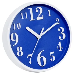 Relógio de parede de círculo redondo plástico barato promocional de serviço de alta qualidade