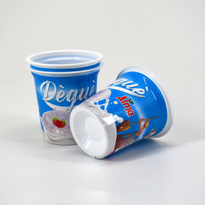 Luckytime vente en gros gobelet en plastique de yaourt jetable de qualité alimentaire avec <span class=keywords><strong>logo</strong></span> personnalisé avec couvercles - Product Image 5