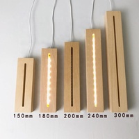 Base de lampe de nuit LED en bois rectangulaire, base de lampe LED 3D en bois pour base de lampe LED en bois 3D