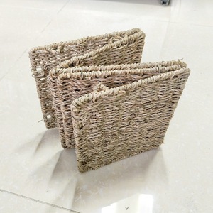 Panier à linge pliable tressé de style nordique, rectangulaire, fait main, organisateur de rangement pour vêtements, livres et articles divers, type sur pied - Product Image 1