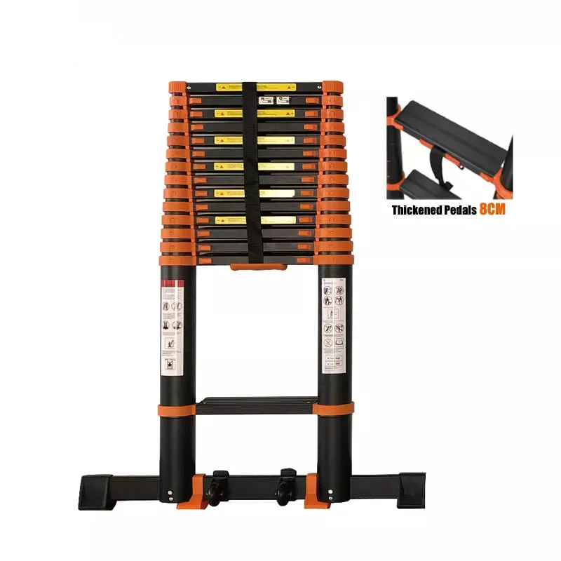 19.5Ft Wide Step Telescoping Extension Ladder Telescopic Wide Pedal Professional Ladder 5.9M TL