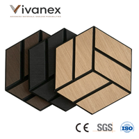 Panneaux acoustiques muraux en bois nid d'abeille avec lattes en MDF et support en feutre adhésif, décoration intérieure moderne absorbant le son