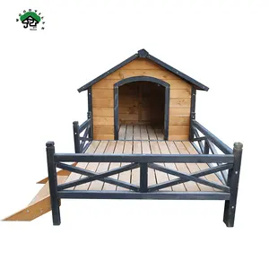 Bằng Gỗ Con Chó Nhà Sân Sau Nhà Động Vật Nơi Trú Ẩn Với Lớn Hiên Sang Trọng Con Chó Kennels Lớn Ngoài Trời