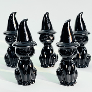 Figura <span class=keywords><strong>de</strong></span> Gato <span class=keywords><strong>de</strong></span> Obsidiana Negra Natural, Gato <span class=keywords><strong>de</strong></span> <span class=keywords><strong>la</strong></span> <span class=keywords><strong>Suerte</strong></span> Mágico, Modelo <span class=keywords><strong>de</strong></span> Cristal Tallado, Artesanía Grabada, Decoración <span class=keywords><strong>de</strong></span> Mascota - Product Image 3