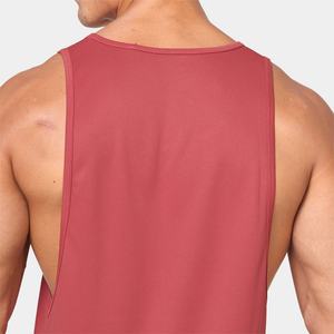 Débardeur de sport pour homme en gros, col rond rouge, débardeurs de musculation, gilet de sport, logo personnalisé, débardeurs de course à pied pour homme - Product Image 6