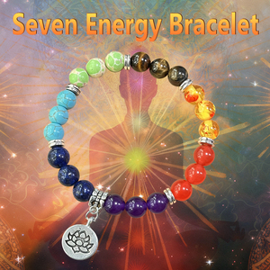 <span class=keywords><strong>Bracelet</strong></span> en perles <span class=keywords><strong>7</strong></span> <span class=keywords><strong>chakras</strong></span> avec pendentif lotus, équilibre énergétique positif, pierre naturelle avec carte symbolique, cadeau spirituel yoga, vente en gros - Product Image 2