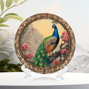 Nouveau Design de haute qualité délicat beau <span class=keywords><strong>renard</strong></span> peinture coloré Animal <span class=keywords><strong>dessin</strong></span> résine disque Art artisanat plaque maison ornements - Product Image 1