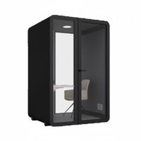 Cabine insonorisée moderne et durable UNIBOOTH, structure en profilés aluminium de précision, installation rapide en module, éclairage personnalisable, bureau
