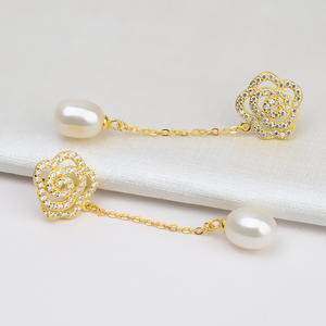 S925 Pure Silver Retro Chinese Knot Pearl Fragrance Accessories Holder DIY Diamond Earrings 8-10 <b>Jewelry</b> <b>Findings</b> <b>Components</b> - Product Image 4