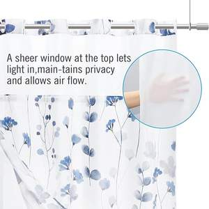 CF personnalisé <span class=keywords><strong>double</strong></span> couche détachable fleur imperméable polyester sans crochet rideau de douche tissu doublure ensemble en gros pour salle de bain - Product Image 5