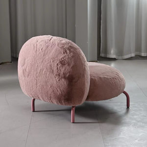 Nouvelle arrivée Chaises de salon en <span class=keywords><strong>tissu</strong></span> de laine <span class=keywords><strong>rose</strong></span> nordique <span class=keywords><strong>Chaise</strong></span> longue moderne populaire Boucle Accent - Product Image 3