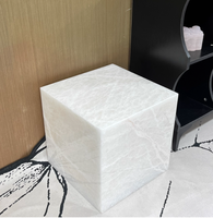 Cube en marbre naturel - Pièce d'appoint de luxe pour salon, tabouret décoratif polyvalent pour canapé