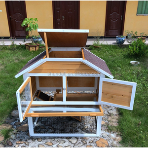 SDR032 Eco-Friendly Wooden <b>Animal</b> Pet House Rabbit Hutch with <b>Run</b> for All Seasons Outdoor Use - Product Image 3