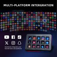 Contrôleur de flux Fifine avec écran LCD, console de contrôle de flux, pavé personnalisable avec barre de surveillance pour le montage vidéo et le streaming en direct