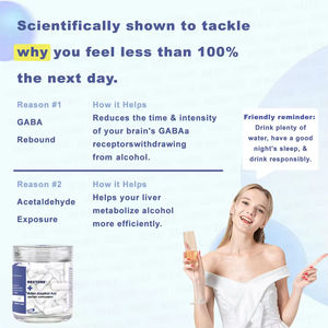 Suplemento Dietético OEM Restore+ para después del alcohol, con multivitaminas, sodio, potasio, té de vid, cápsulas para la resaca - Product Image 3