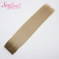 Extensions de cheveux à bandes adhésives en gros, couleur blond clair, lisses naturels, 100% cheveux humains Remy bruts