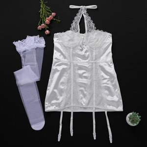 New Design Halter and Halter Strapless Nightdress Women Fashion White Lace Nightdress Pantyhose Sexy Garter Skirt for Women - Product Image 6