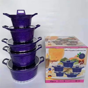 Conjuntos de Utensílios de Cozinha de Granito de Alta Qualidade, Panelas e Frigideiras Antiaderentes de Alumínio com Revestimento de Mármore, Conjunto de Utensílios de Cozinha por Atacado - Product Image 5