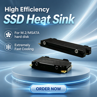 Pendingin SSD Logam untuk M.2 2280 NVMe/MSATA Solid State Disk Drive Pendingin Cepat dari Paduan Aluminium untuk Mini PC, Laptop.