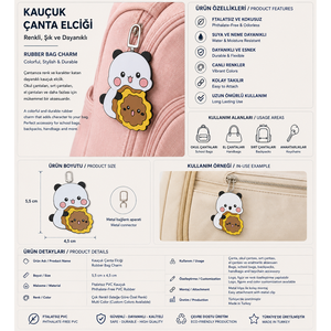 Custom Soft PVC Panda Zip <b>Puller</b> 5.5x4.5cm Waterproof Flexible Kids Bags Backpacks Keychains - Product Image 3