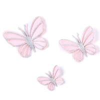 Pearl Butterfly Cake Topper 3 Pack Paper Butterfly Cake Insert for Wedding Bridal Shower Fairy Birthday Party Decor Supplies