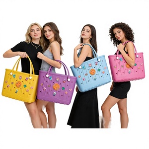 2026 outdoor beach waterproof <b>tote</b> bag adult and kids lightweight large-capacity eva beach bag with charm decoration - Product Image 1