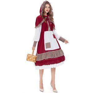Disfraz de Caperucita Roja para Adultos, Vestido con Capucha para Representaciones Teatrales, Disfraz para Actuaciones en Escenario - Product Image 4