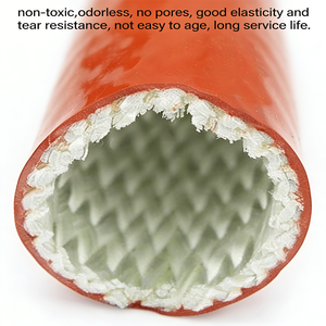 Manchon <span class=keywords><strong>de</strong></span> câble résistant à la chaleur et ignifuge, revêtement en caoutchouc silicone, manchon ignifuge sans alcali, manchon en fibre <span class=keywords><strong>de</strong></span> verre silicone tressé ignifuge - Product Image 4