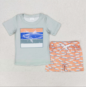 Sibling Baby Boys Short Sleeve Shirts Top Shorts Sea World Pajamas <b>Clothes</b> Sets - Product Image 4