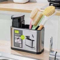 Support de rangement durable en acier inoxydable pour éponge de cuisine et salle de bain, facile à nettoyer, avec bac de drainage pour évier