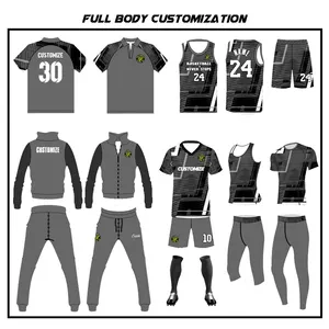 2024 Unisex High Quality Custom Digital Printed Soccer Wear Football Clothing Set for Adults Men and Women