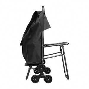 Chariot de courses pliable Tianyu G-02 avec tissu Oxford, forte capacité de charge, siège, monte-escaliers, surface en plastique - Product Image 5