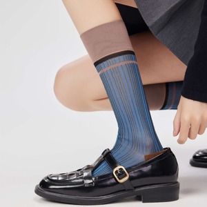 Nouvelle arrivée respirant tissé maille filet équipage <span class=keywords><strong>bas</strong></span> femmes filles <span class=keywords><strong>Funky</strong></span> Patchwork chaussettes légères - Product Image 3