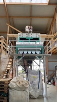 Machine de tri chromatique haute précision pour flocons/poudre de noix de coco, pour l'élimination des impuretés, utilisée dans le processus alimentaire, avec éléments en contact alimentaire en acier inoxydable SS304