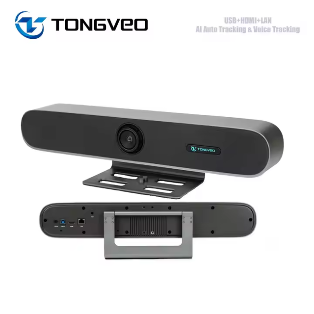 TONGVEO 4K All in One Video Conference Bar with AI Auto Tracking & 8-Mic Array Compatible with Major Platforms