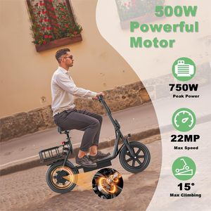 Premium velocità massima 22mph Scooter elettrico Per adulti 500W motore 14 ''pneumatico 27/49 miglia 40 km/h velocità Max 20km Per gamma - Product Image 5