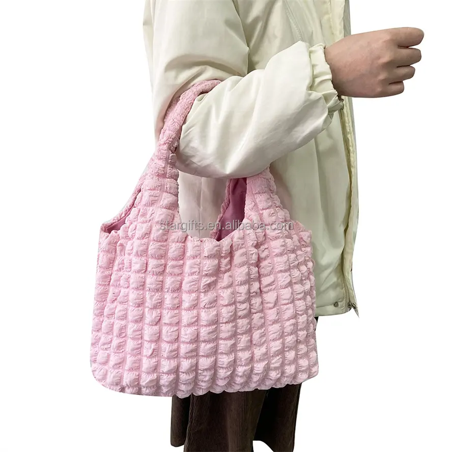 LOGO personalizzato nuova moda all'ingrosso borsa Puffer sotto le ascelle da donna personalizzabile Bubble Tote borse della spesa