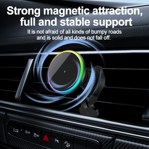 Nuevo Cargador Inalámbrico Magnético de Carga Rápida de 15W, Soporte para Teléfono de Coche con Luz RGB para <span class=keywords><strong>iPhone</strong></span> 17 16 15 14 <span class=keywords><strong>Pro</strong></span> <span class=keywords><strong>Max</strong></span> - Product Image 5