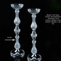 Support floral en métal et acrylique, grand modèle, pour centre de table de mariage, rideau de glace, or et argent, décoration de scène et de sol pour événements