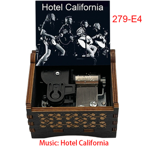 Caja de Música Vintage de Madera Estilo Hotel California, Melodía de Banda Famosa, 18 Notas, Movimiento Manual/De Cuerda, Regalos Especiales - Product Image 6