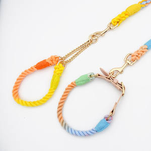 Set personalizzato di guinzaglio e collare per cani personalizzato Set regolabile fornito all'ingrosso di lusso personalizzato fatto a mano piccola grande corda per animali domestici che cammina - Product Image 4