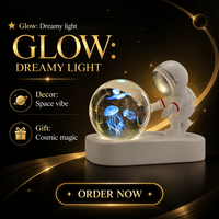 Boule de cristal en verre gravée en 3D, lampe de nuit moderne à LED avec prise USB, changeante de couleur, lampe de bureau, décoration de la maison, cadeau